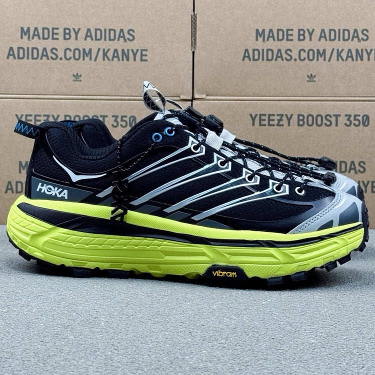 Hoka Mafate Three2 Black | Fluorescent green