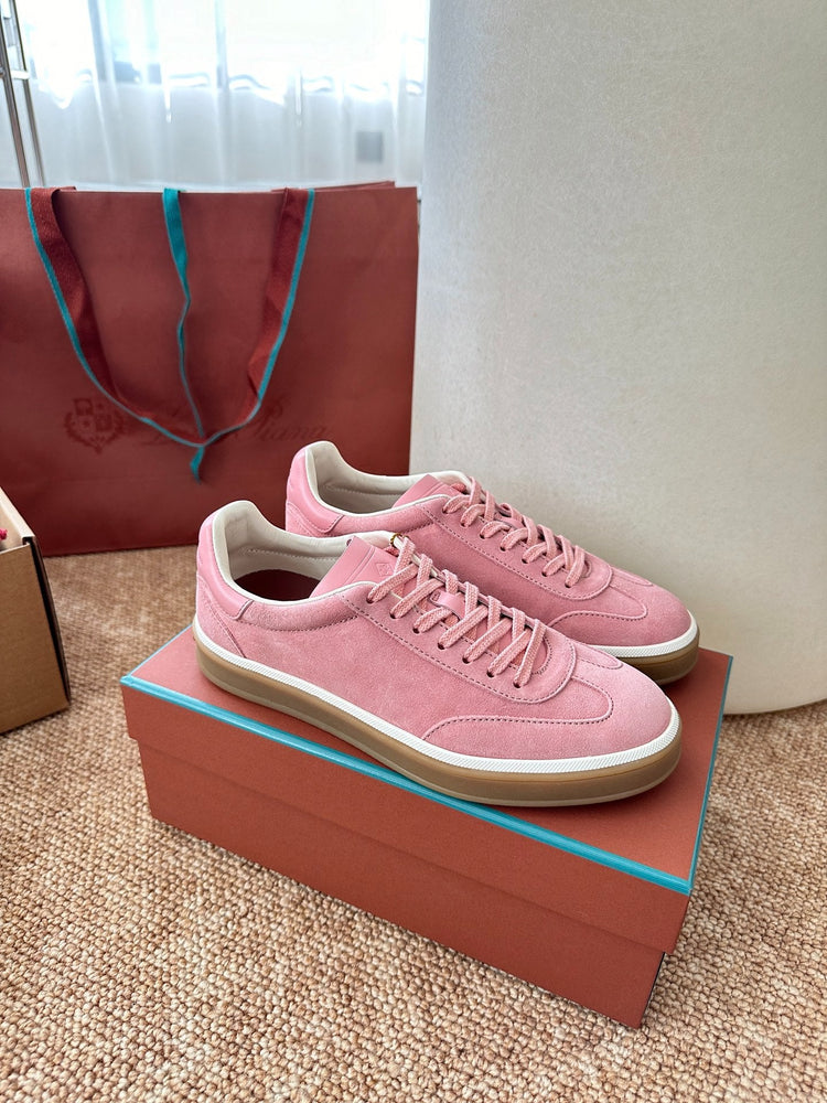 Women Loro Piana Suede Low-Top Sneakers - Rose Pink
