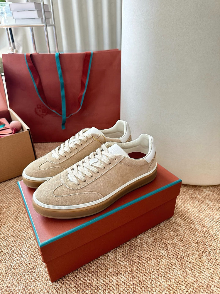 Women Loro Piana Suede Low-Top Sneakers - Sand Beige