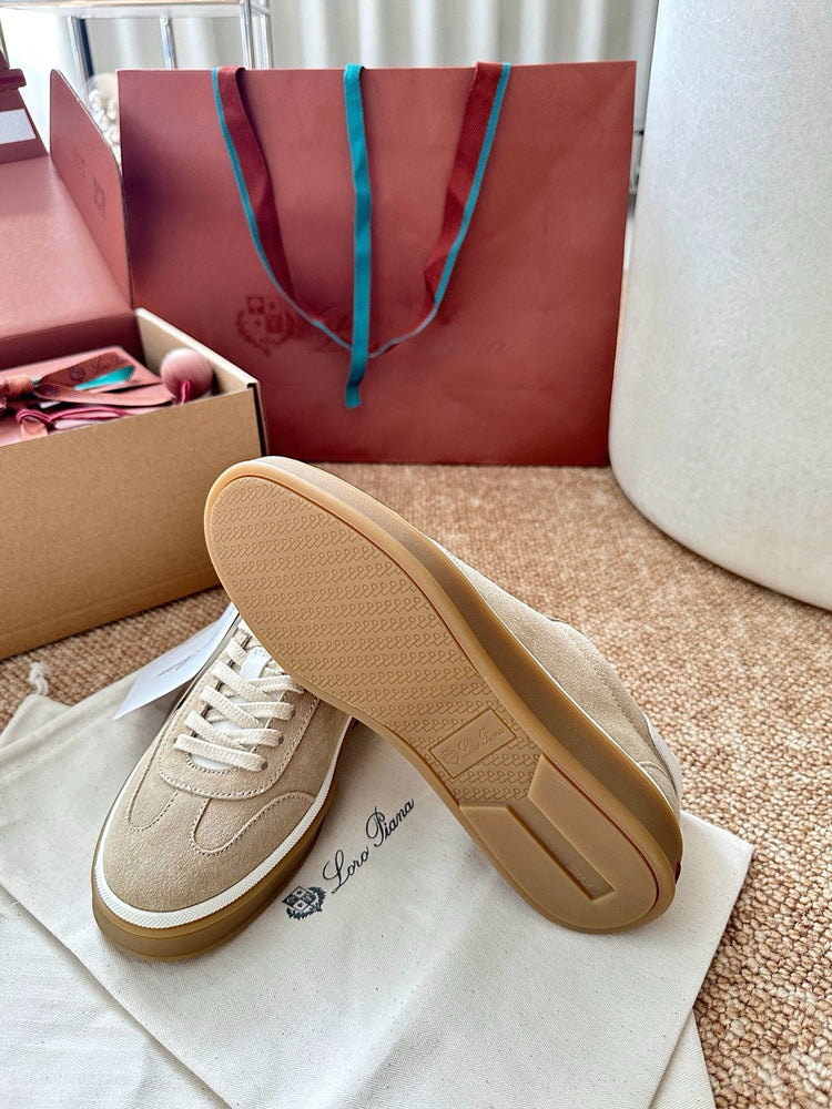 Women Loro Piana Suede Low-Top Sneakers - Sand Beige