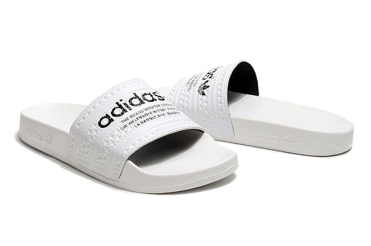 Adidas Originals Adilette White/Black Logo Slide Sandals GX6964