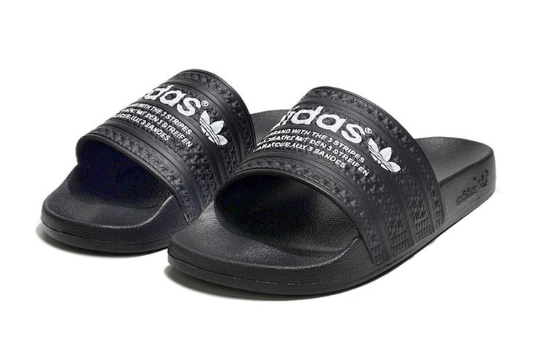 Adidas Originals Adilette Core Black/White Logo Slide Sandals GX6965