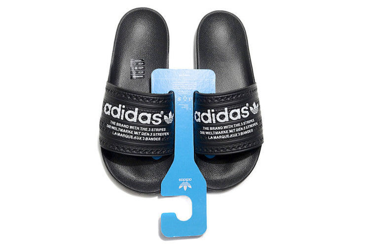 Adidas Originals Adilette Core Black/White Logo Slide Sandals GX6965