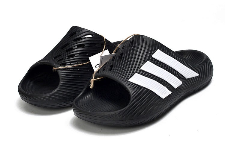 Adidas Purechill Core Black White Open-Toe Recovery Slides KI0064