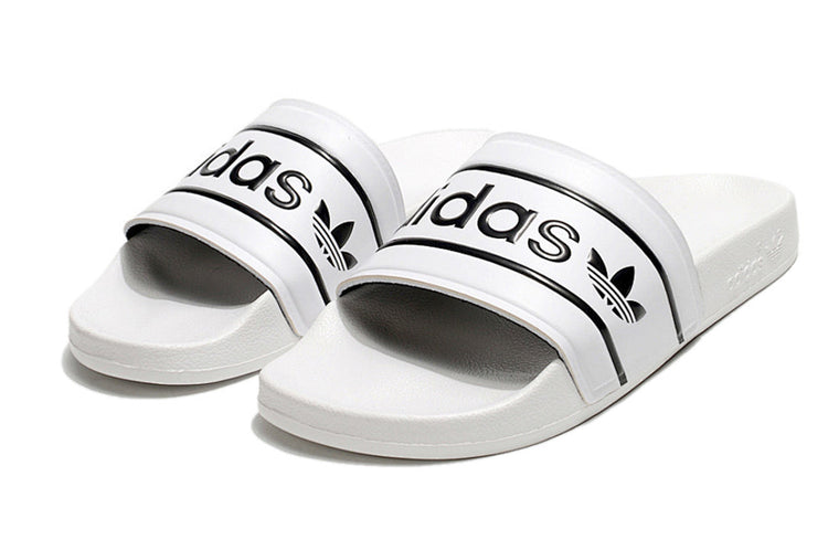 Adidas Originals Adilette White/Black Logo Slide Sandals GX6967