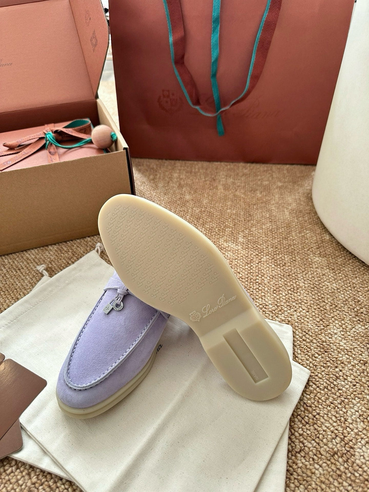 Women Loro Piana Summer Charms Walk Suede Mules - Lavender