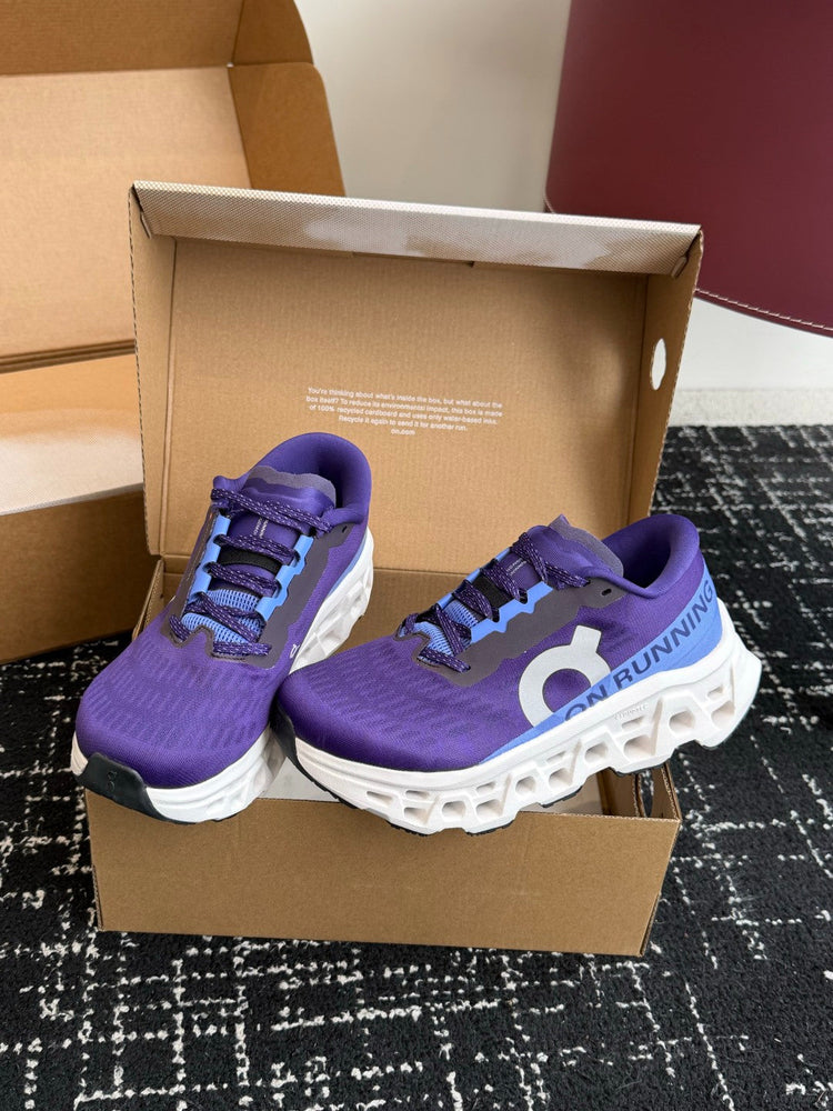 On Cloudmonster 3 Purple White Cushioned Running Sneakers