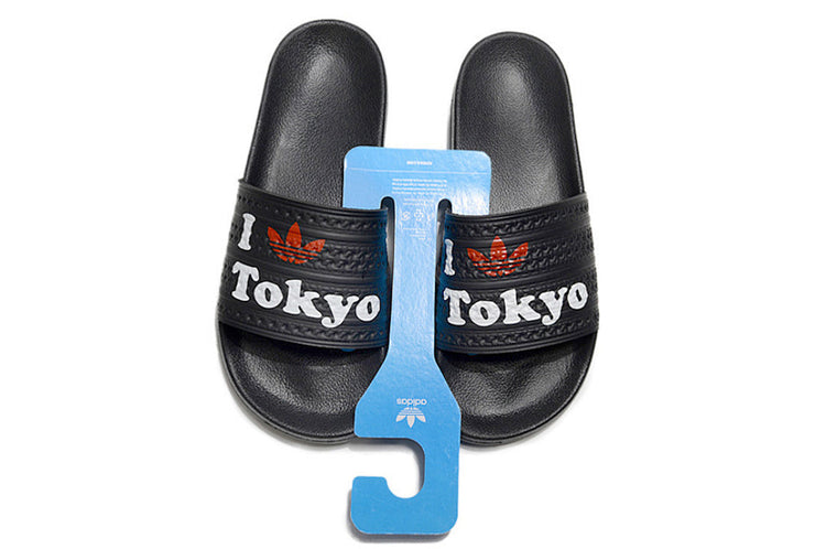 Adidas Originals Adilette "I Love Tokyo" Black Slide Sandals GX6961