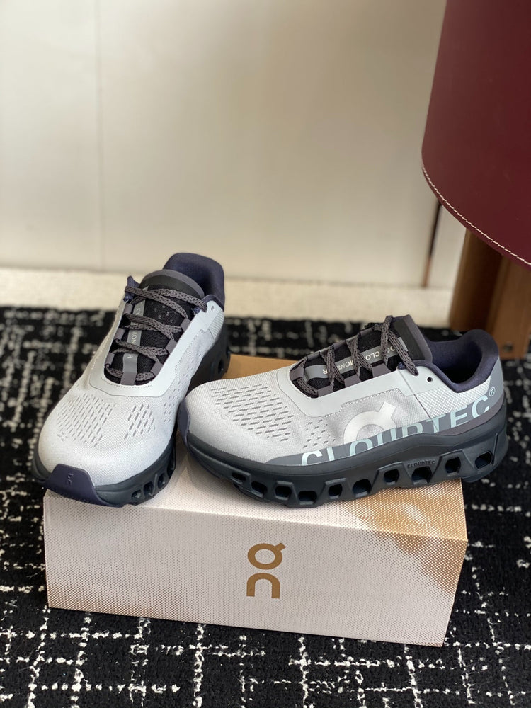 Cloudmonster Grey Black Cushioned Running Shoes Unisex Monster Chunky Sole Athletic Trainers