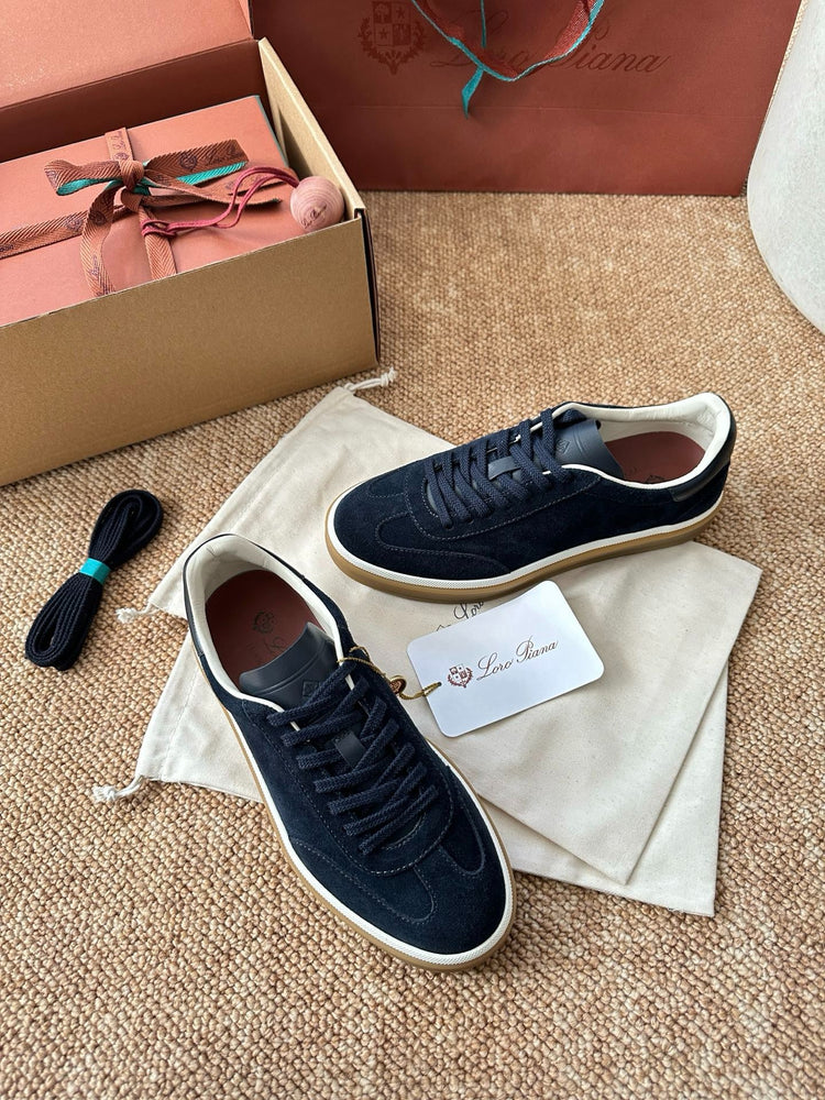 Loro Piana Suede Low-Top Sneakers - Navy Blue