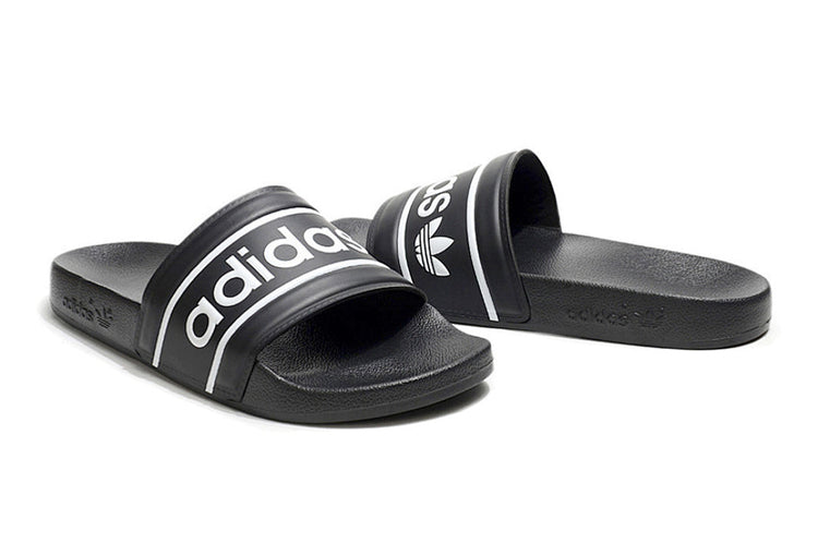 Adidas Originals Adilette Core Black/White Logo Slide Sandals GX6968
