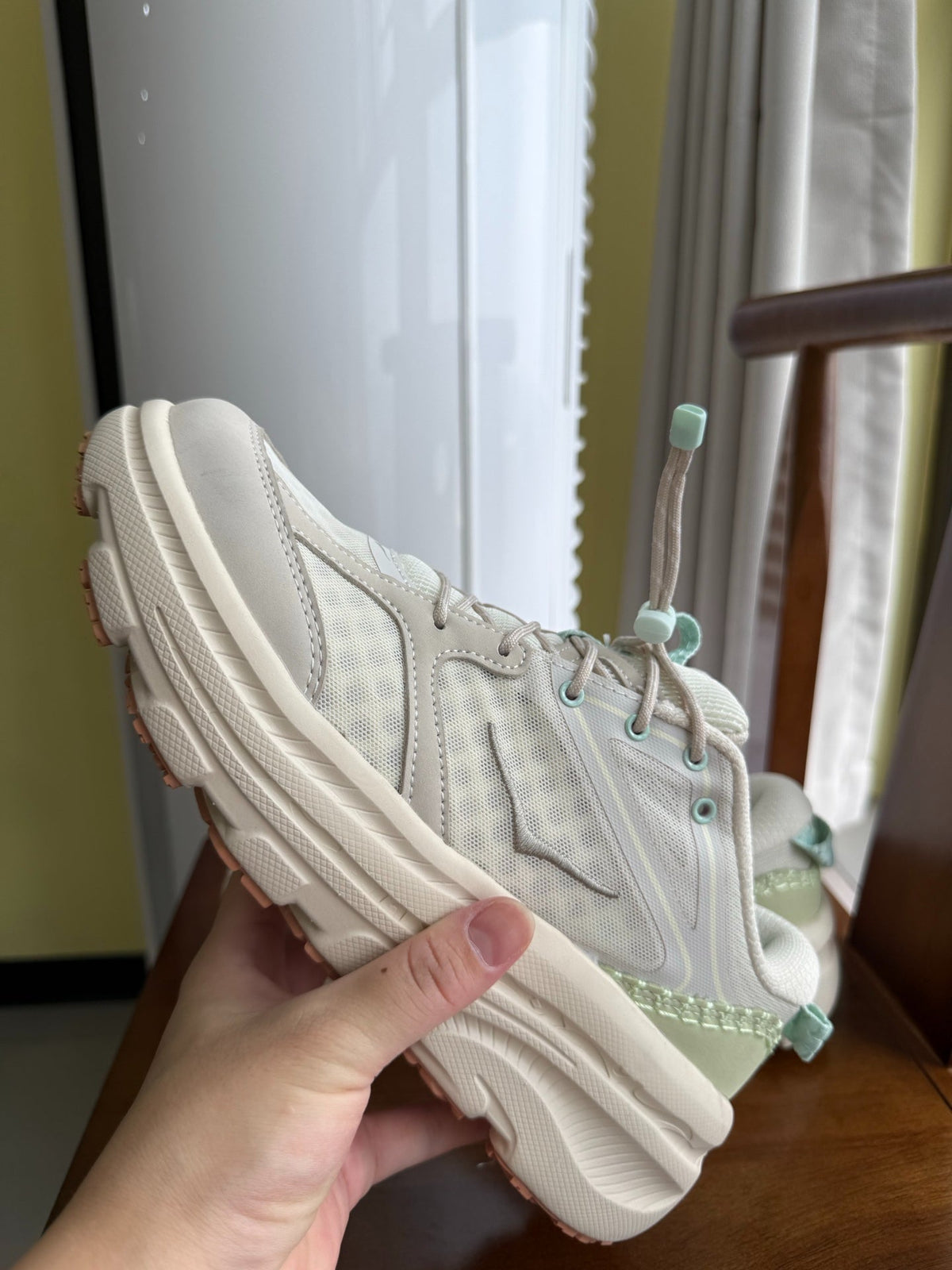Hoka U Bondi B3LS Oat Milk White Pink Peach Blue Shoes 1155351