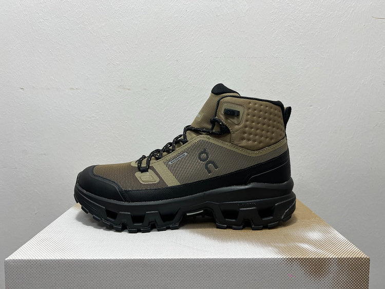 On Cloudrock Mid Waterproof Hiking Boots in Olive / Black