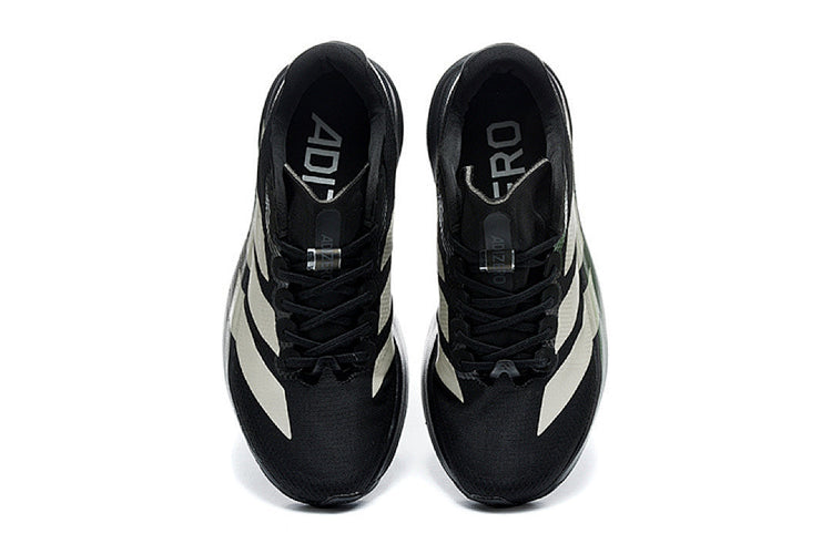 Adidas Adizero Evo SL Woven Running Shoes in Core Black / Silver Metallic