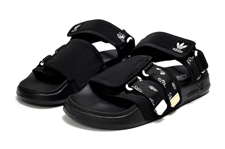 Adidas Originals Adilette 4-Strap Sandals Triple Black GZ8825