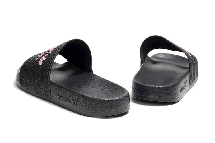 Adidas Originals Adilette Black/Pink Logo Slide Sandals GX6962