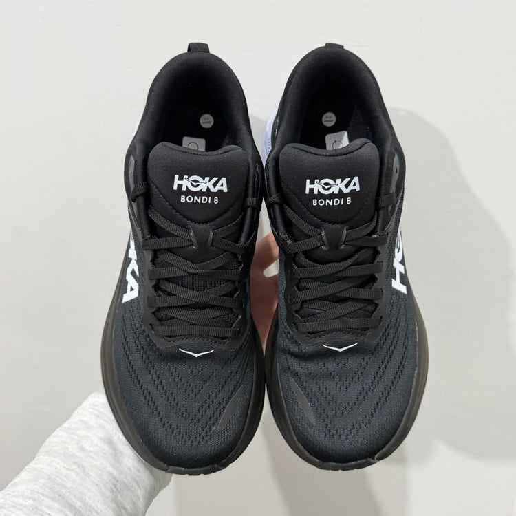 HOKA Bondi 8 Black White Athletic Shoes