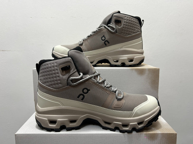On Cloudrock Mid Waterproof Hiking Boots in Grey