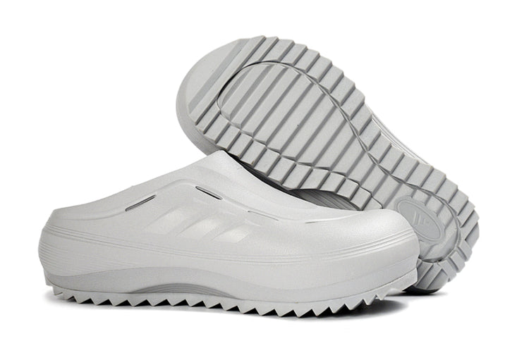 Adidas Adilette Platform Clogs Light Grey Slip-On Recovery Shoes JH9854