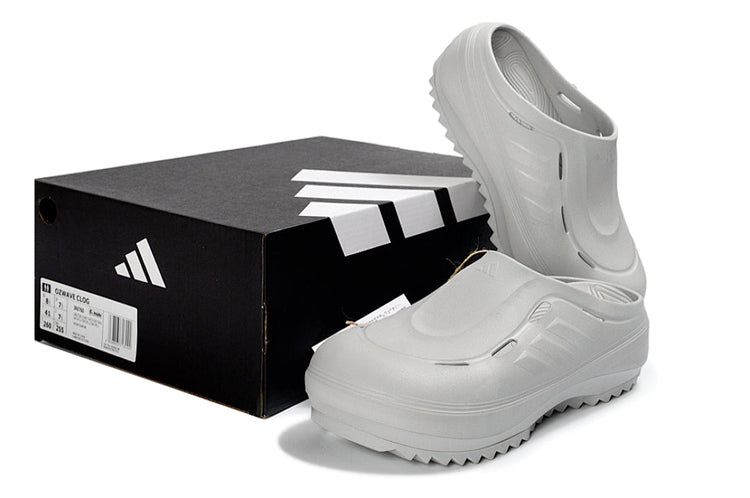 Adidas Adilette Platform Clogs Light Grey Slip-On Recovery Shoes JH9854