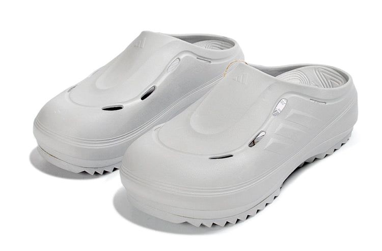 Adidas Adilette Platform Clogs Light Grey Slip-On Recovery Shoes JH9854